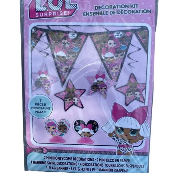 L.O.L Surprise! Happy Birthday Party Decorations Girls Banners & Popper Lot - Picture 4 of 4